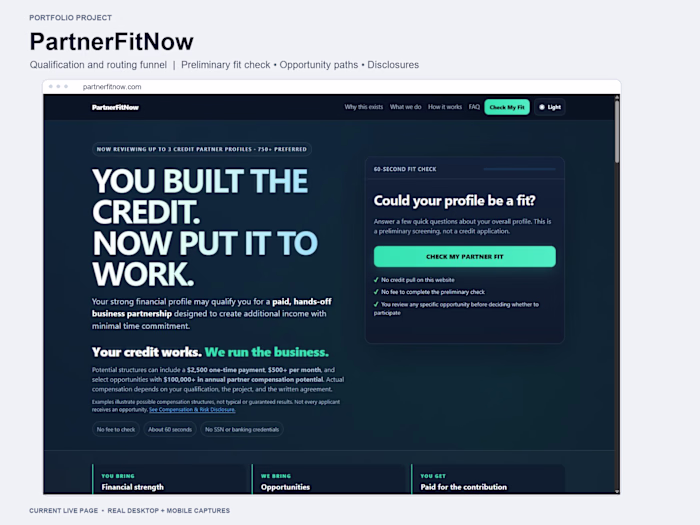 PartnerFitNow | Interactive Quiz & Lead Capture