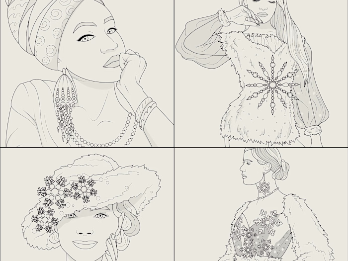 Illustrative Images for an Adult Coloring App