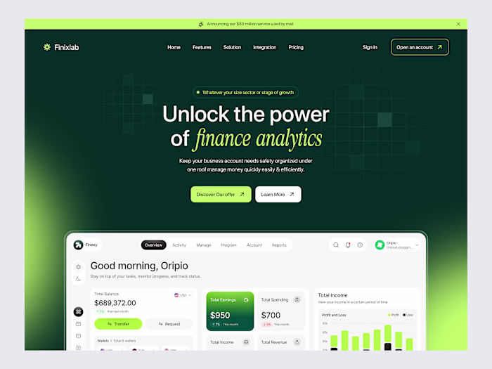 Designed a modern finance analytics