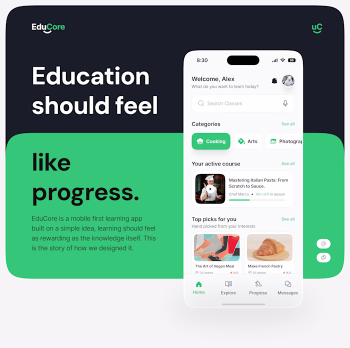 EduCore · Mobile Education App · UX Case Study
