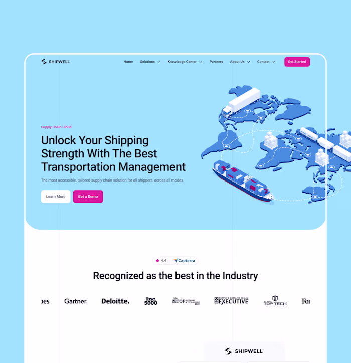 Shipwell, B2B SaaS Built on Webflow