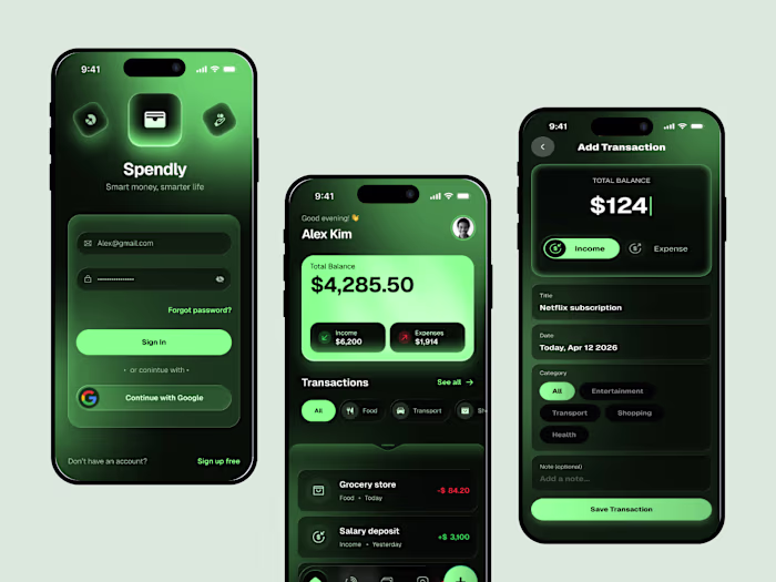 Finance Tracker App UI Design - Figma UI KIT