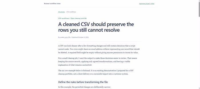 CSV Cleanup with Unresolved Records