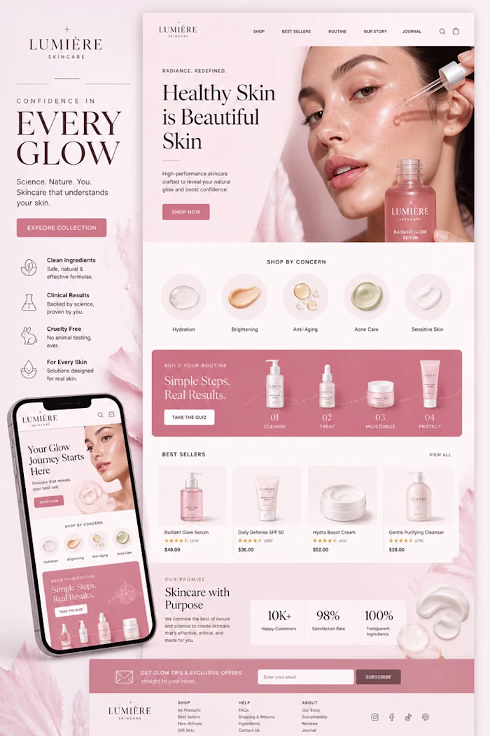Building the Lumière Skincare website