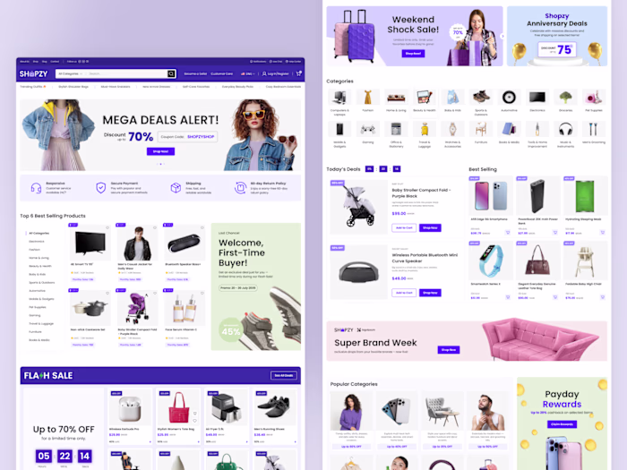 Shopzy Multi-brand E-commerce Website Design