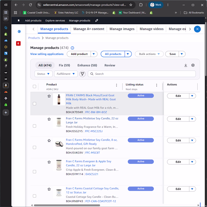 Manage Amazon marketplace operations for
