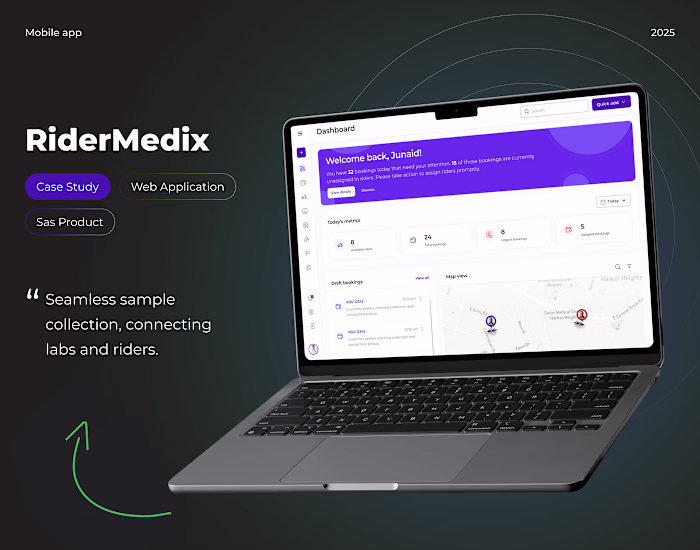 RiderMedix – Web UI/UX Design | SaaS Design | Product Design