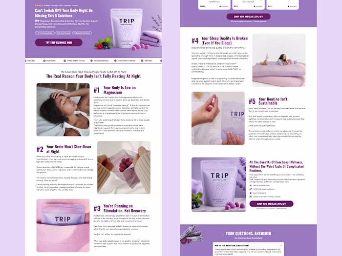 Designed a listicle landing page