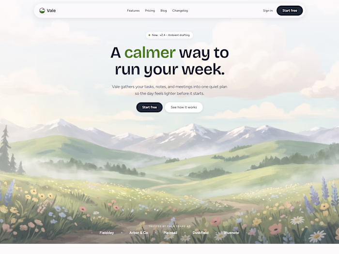 Vale SaaS Landing Template | Framer Design & Build