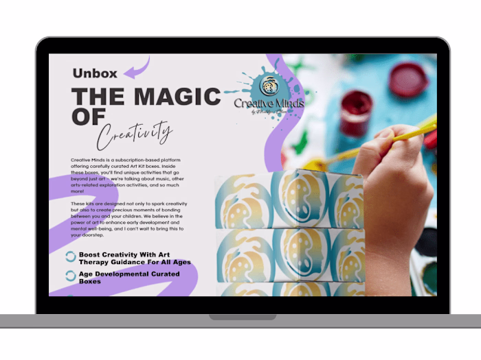 Creative Minds Start-Up Branding, Startup Landing Page