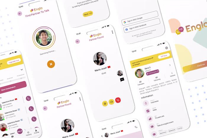 UI/UX Design for Mobile English Learning App