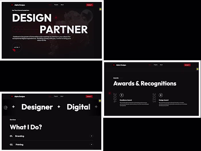 Portfolio Website Development for Alpha Designs