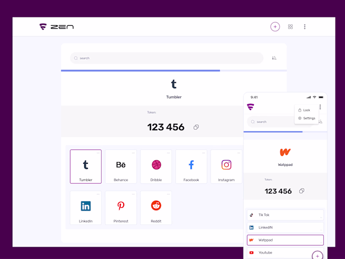 Zen Two-factor authenticator app(full responsive)