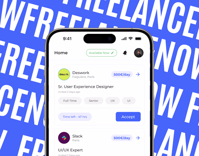 Freelance Now – Job Matching App for Freelancers
