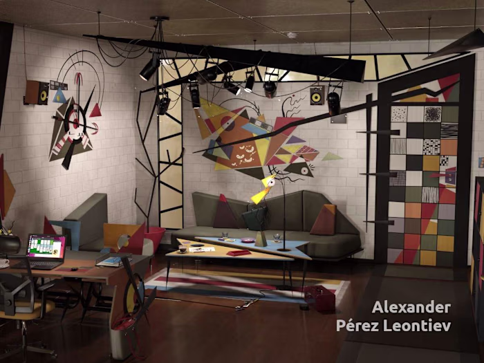Kandinsky Style Interior Design 3D Concept