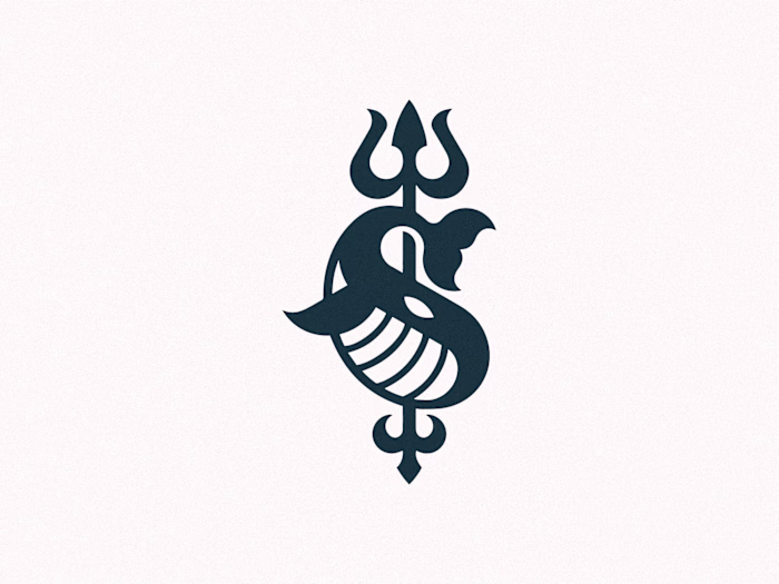 Whale and trident logo design for purchase Exclusive ready-m...