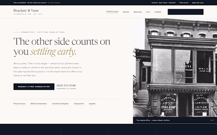 Brackett & Vane — Trial Law Firm Website