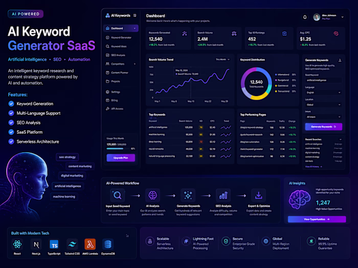 AI Keyword Generator SaaS
A modern