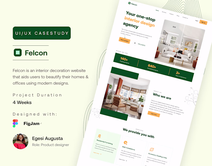 Interior design agency website