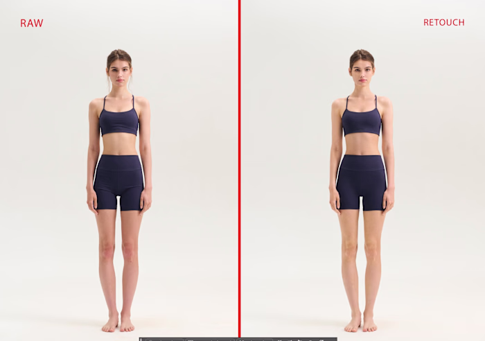 Activewear Retouching — RAW vs Retouched