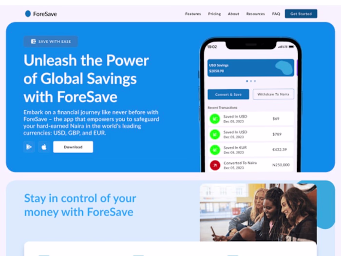ForeSave Landing Page
