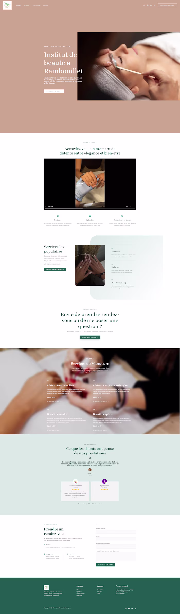 Beauty saloon webdesign