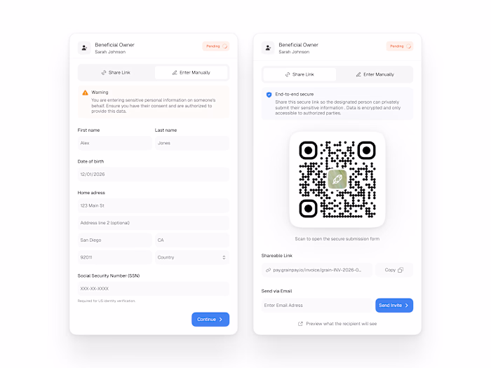 Simple form sharing, send a