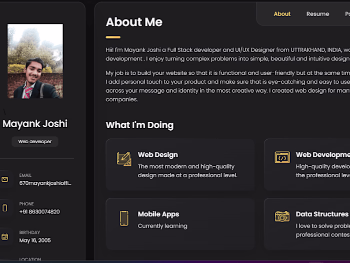 GitHub - Mayankjoshi670/PersonalPortfolio