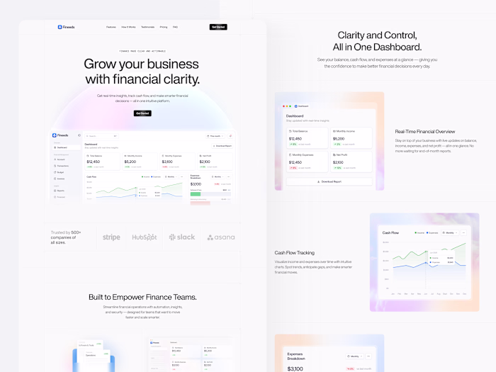 Fineeds – Finance Management SaaS Landing Page