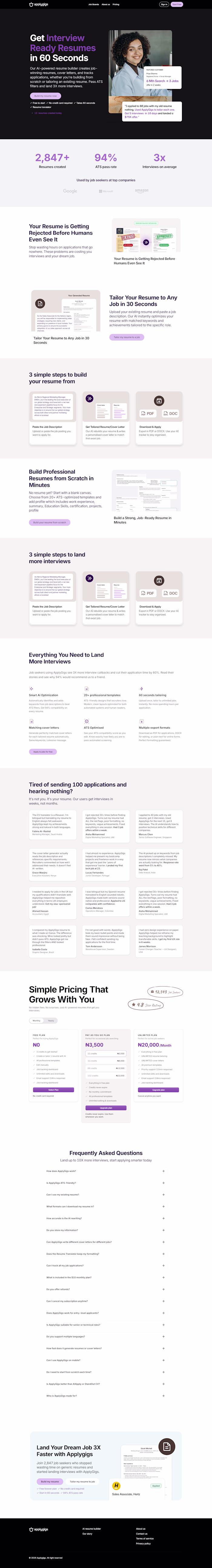 ApplyGigs: AI-Powered Resume Builder & Career Platform