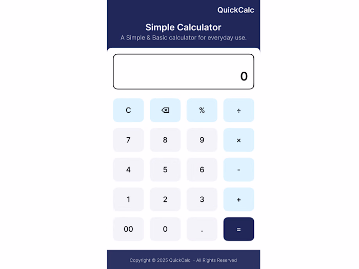 Calculator interface designed in Figma