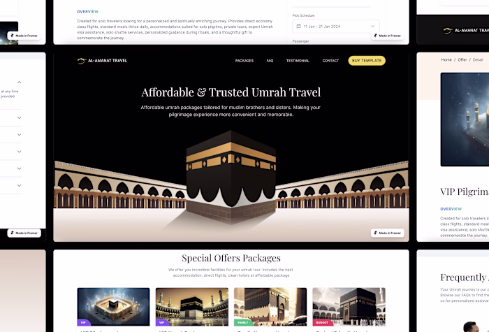 Amanat Umrah Travel Landing Page