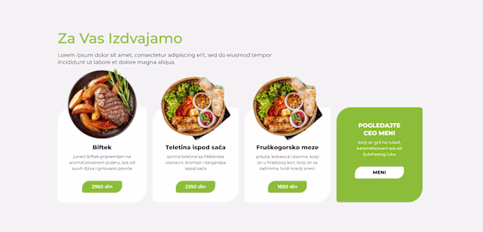 Restaurant & Menu Pages for Restaurant Ruza Vetrova