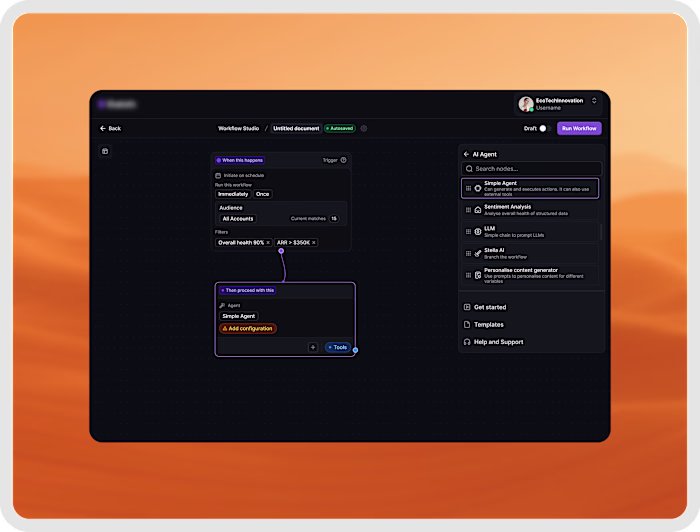 No-Code Workflow Automation with LLM Agents for Statisfy