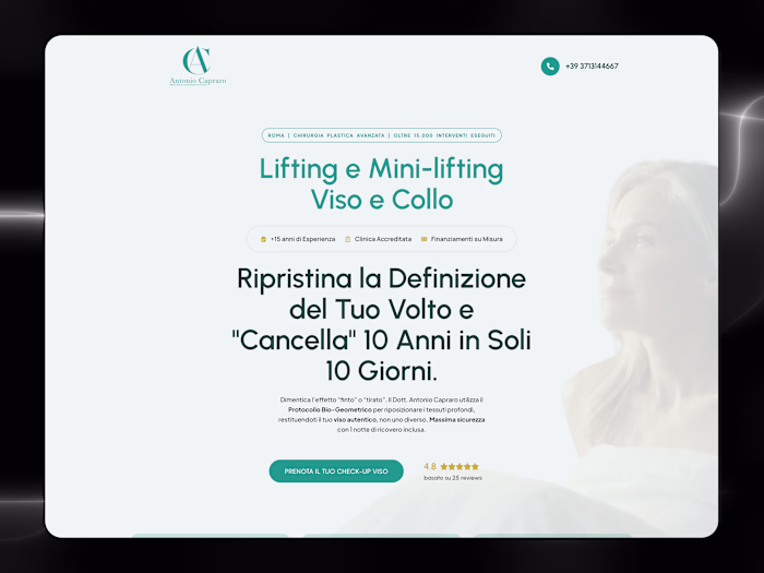 Plastic Surgery Specialist Landing Page Design