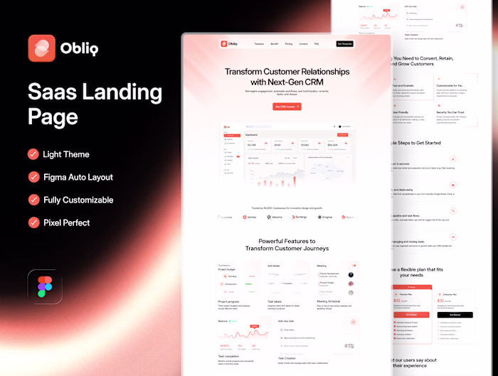 Modern CRM & SaaS Landing Page Design