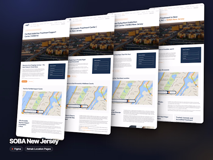 SOBA New Jersey | Figma Design for Rehab Location Pages
