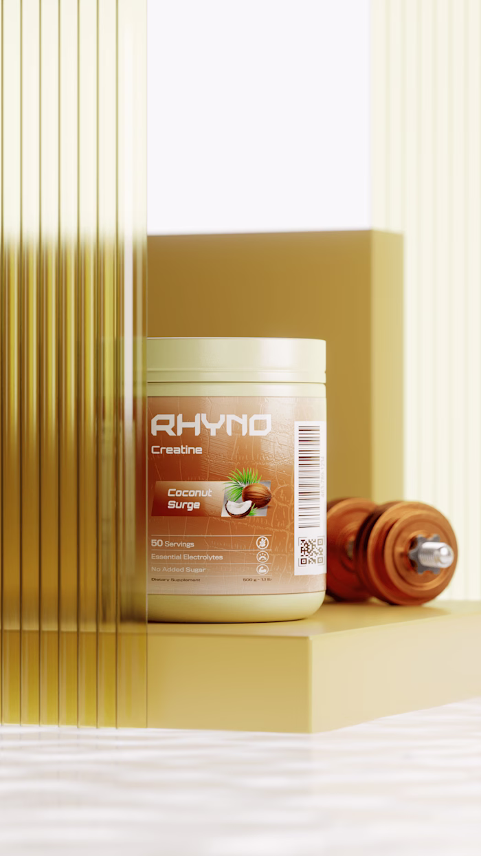 Rhyno Fitness 3D Protein Powder Visualization