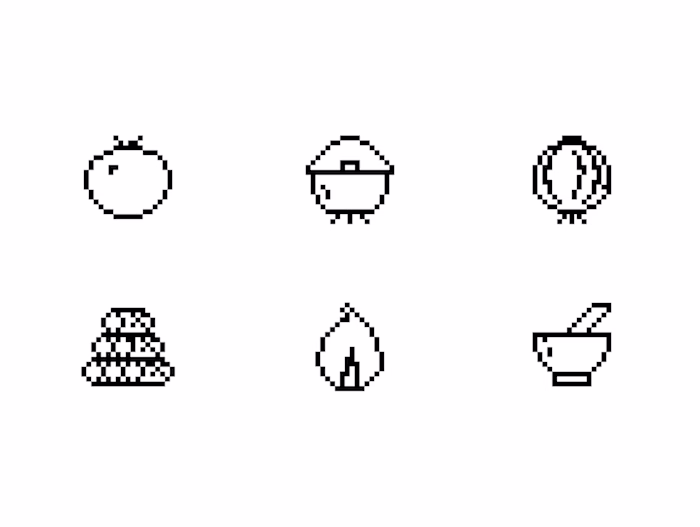 Whipped up some icons in the pixelated style.