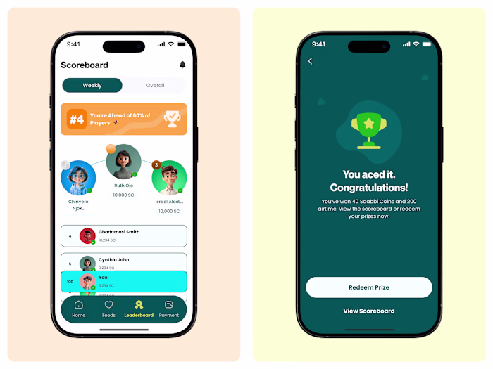 Saabbi Game Play and Earn Mobile App Design