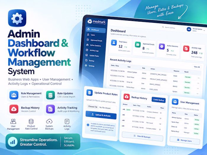 Admin Dashboard & Workflow Management System