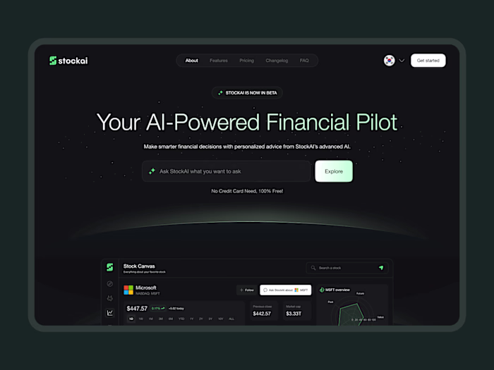 StockAI - Landing Page Design