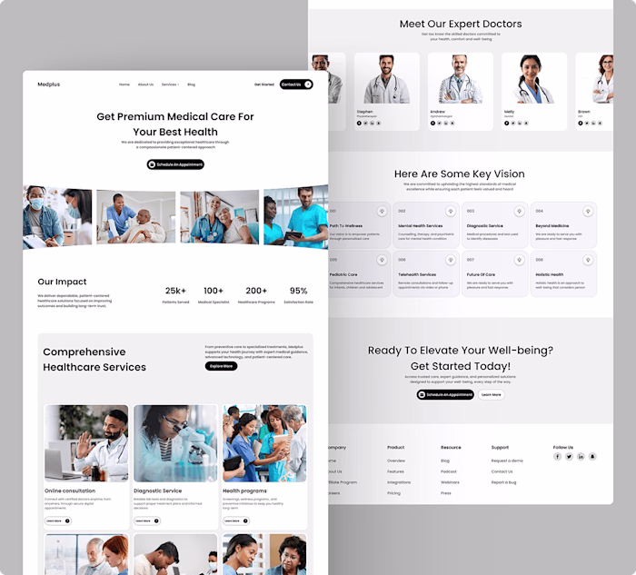 Healthcare Landing Page Design for Medplus