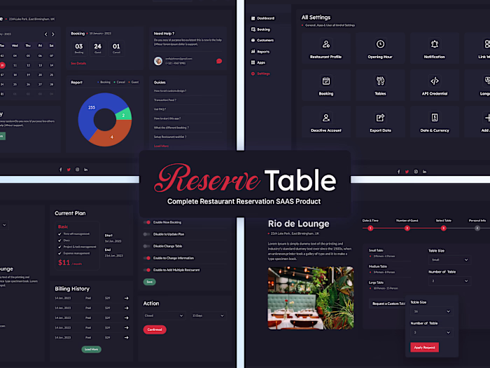 Reserve Table - Restaurant table booking Website and App