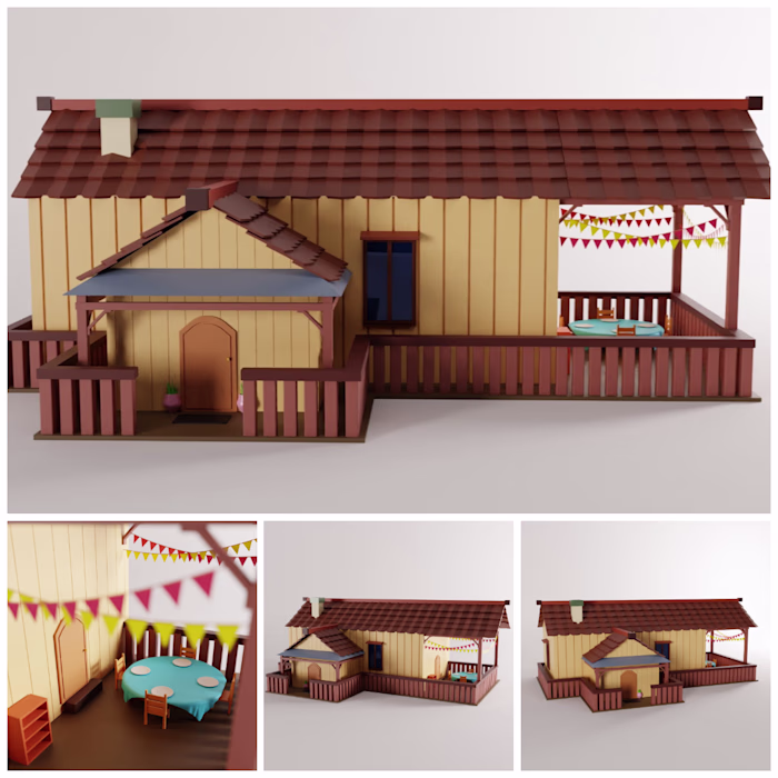 3D MODEL: Wooden House