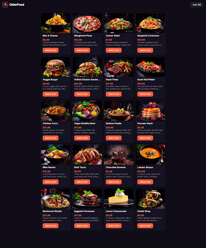 A full-stack food ordering application