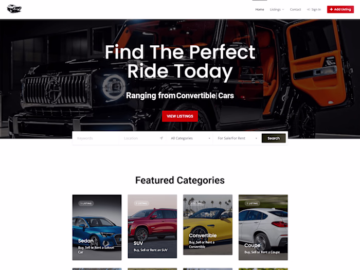 Listings Website Application