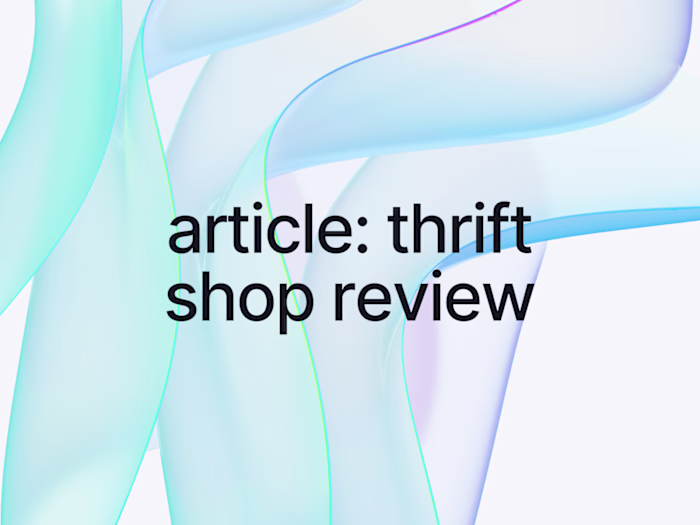 article: thrift shop review