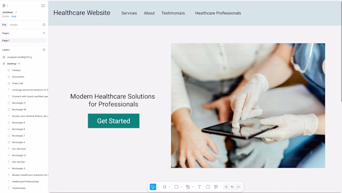 Healthcare Website: High-Fidelity UX/UI Mockup