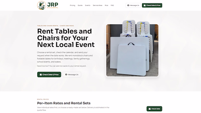 JRP Rice & Rental: Website